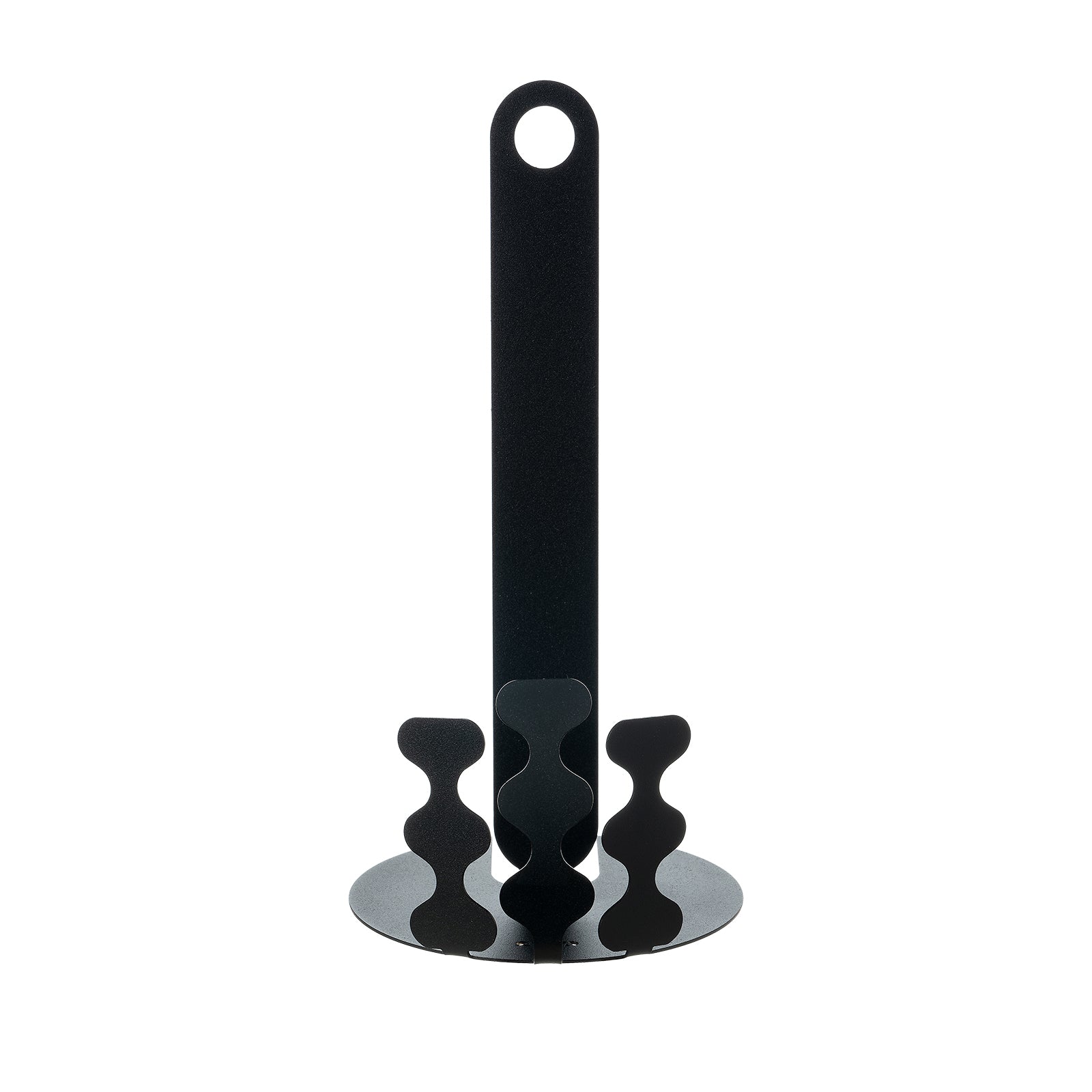 Porta rotolo da cucina Nori nero Arti&Mestieri senza rotolo, vista frontale