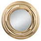 Specchio da parete Origami circolare oro trasparente con cornice geometrica - vista frontale