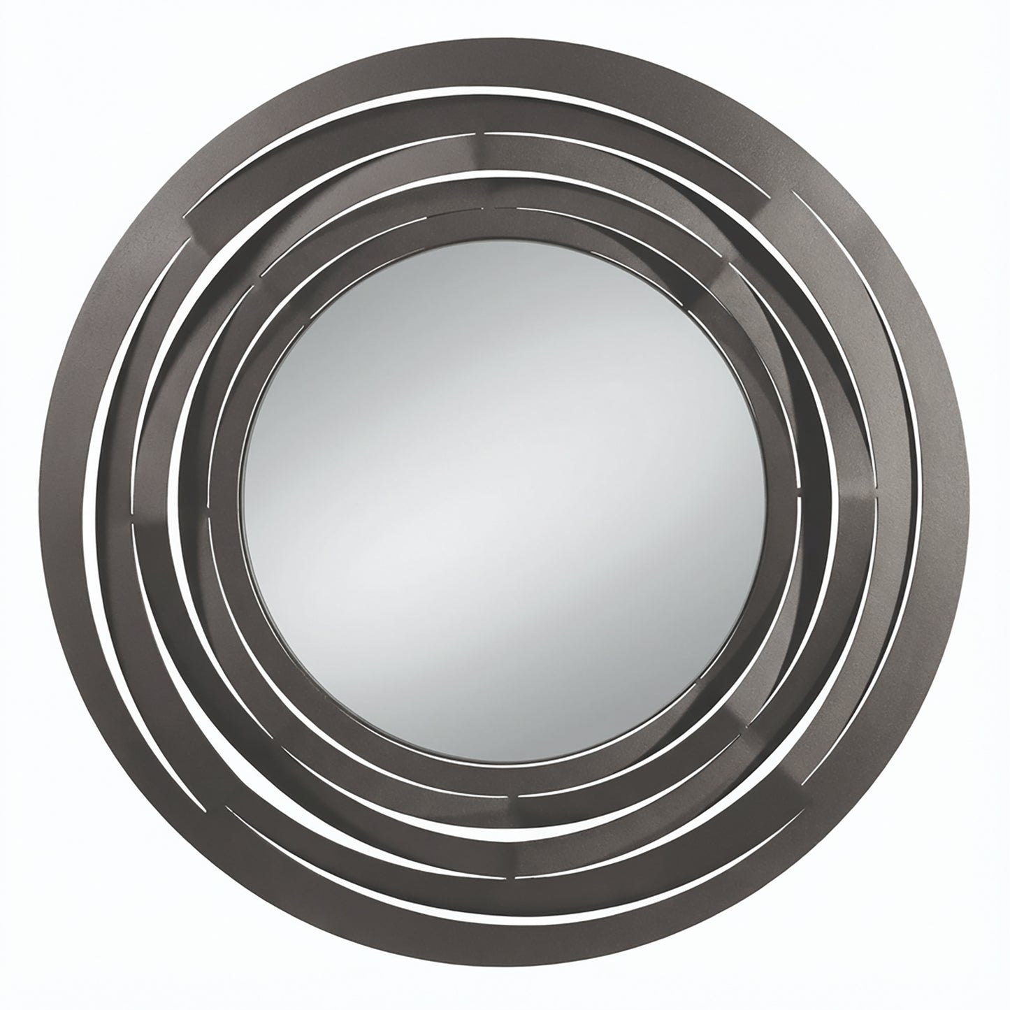 Specchio da parete Origami circolare fango con cornice geometrica - vista frontale