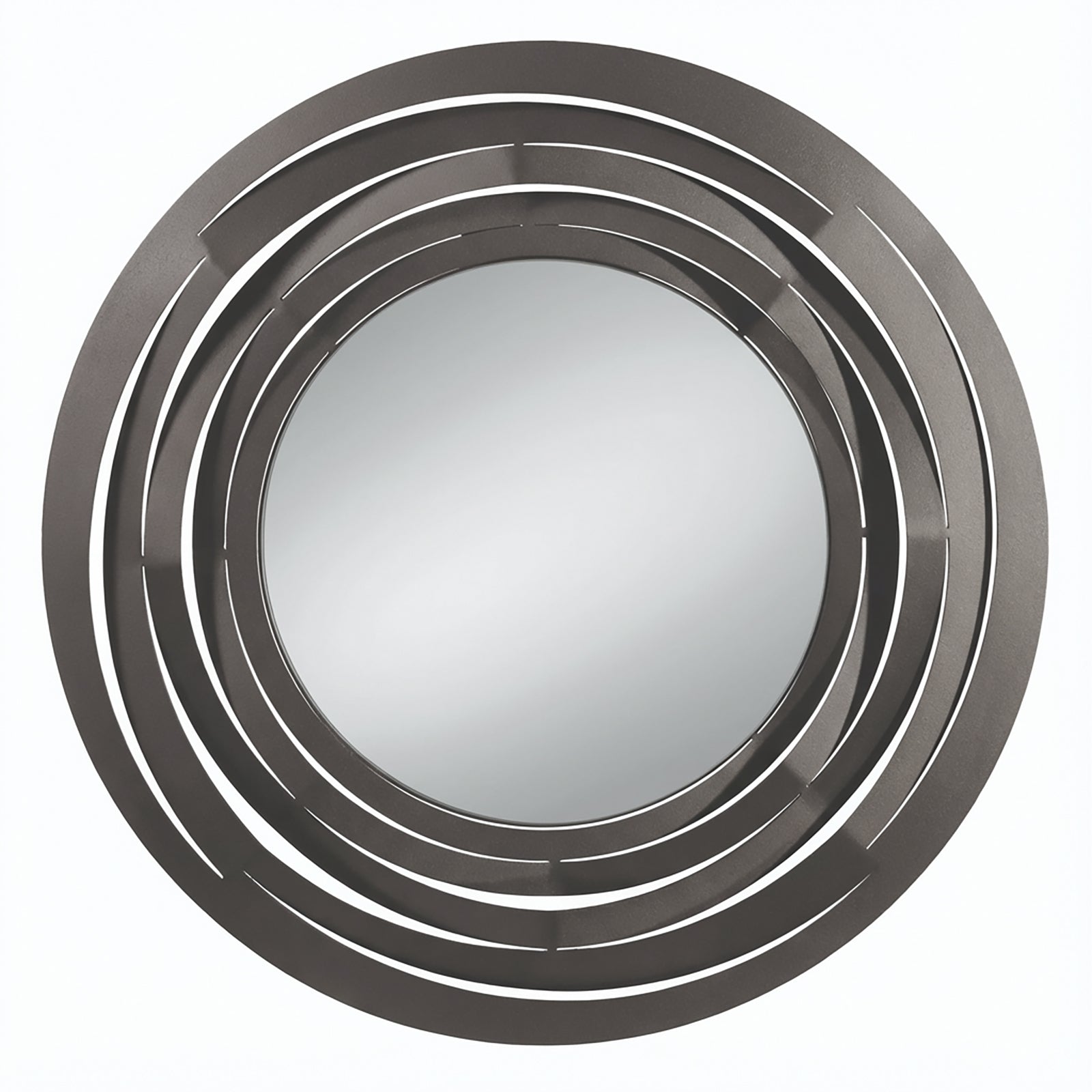 Specchio da parete Origami circolare fango con cornice geometrica - vista frontale