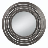 Specchio da parete Origami circolare fango con cornice geometrica - vista frontale