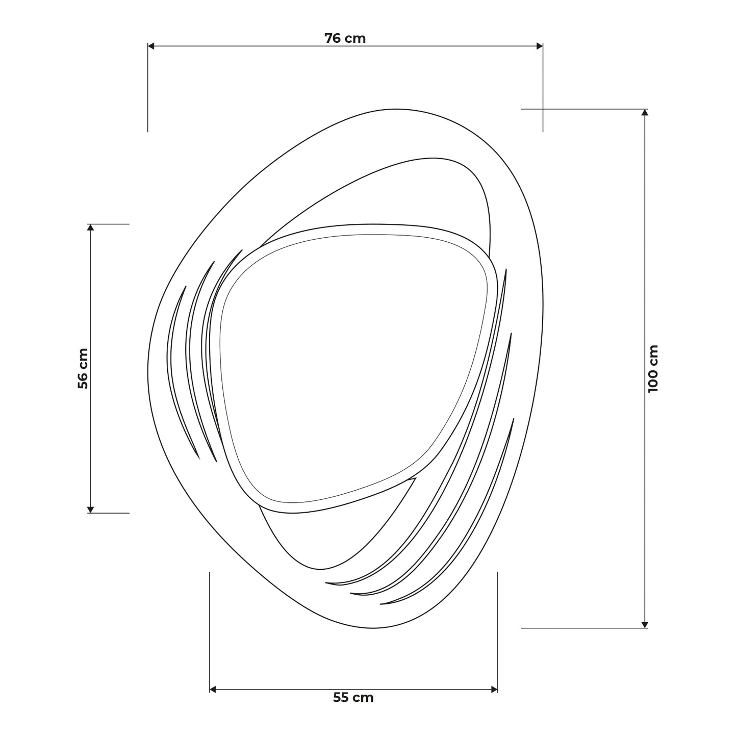 Dimensioni dello specchio Strava