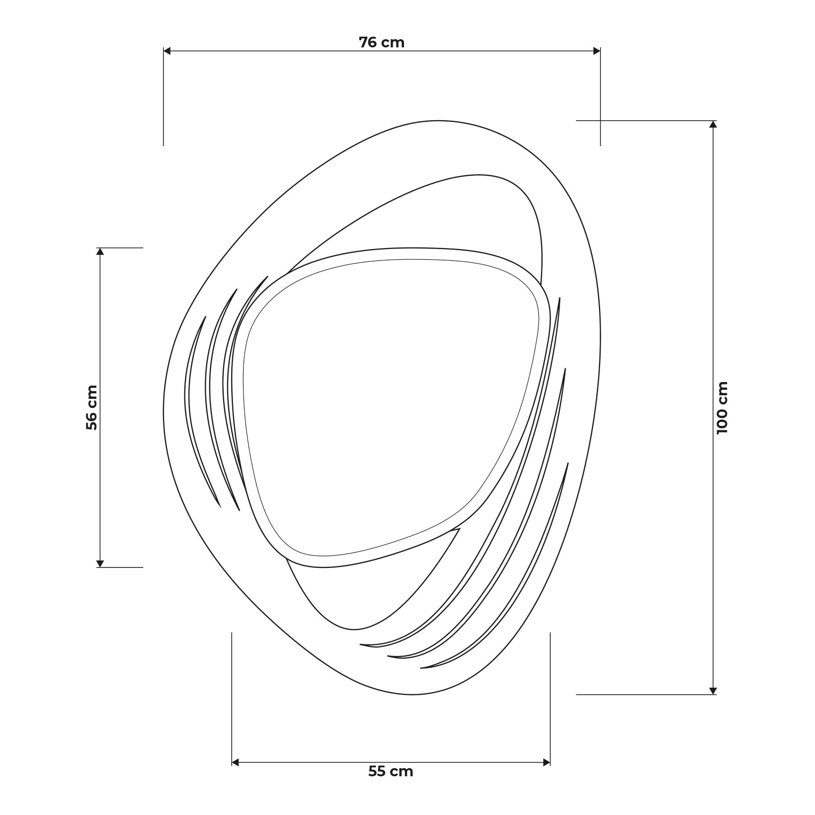 Dimensioni dello specchio Strava