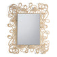 Vista frontale dello specchio particolare della linea Scarabocchio di colore beige. Arti&Mestieri.