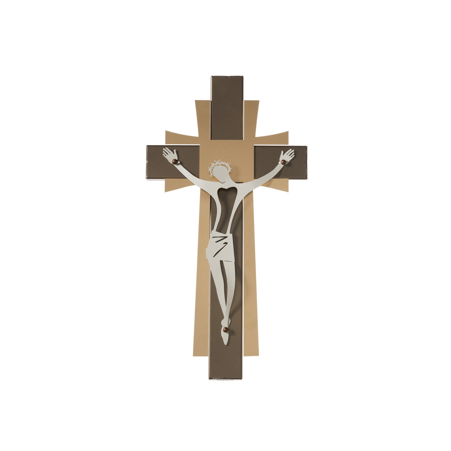 Small sacred iron art wall crucifix