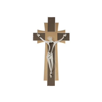 Small sacred iron art wall crucifix