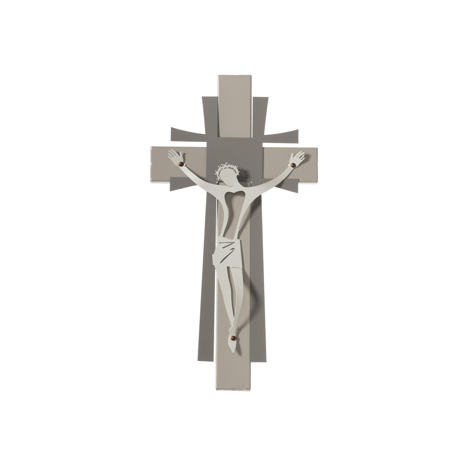 Small sacred iron art wall crucifix