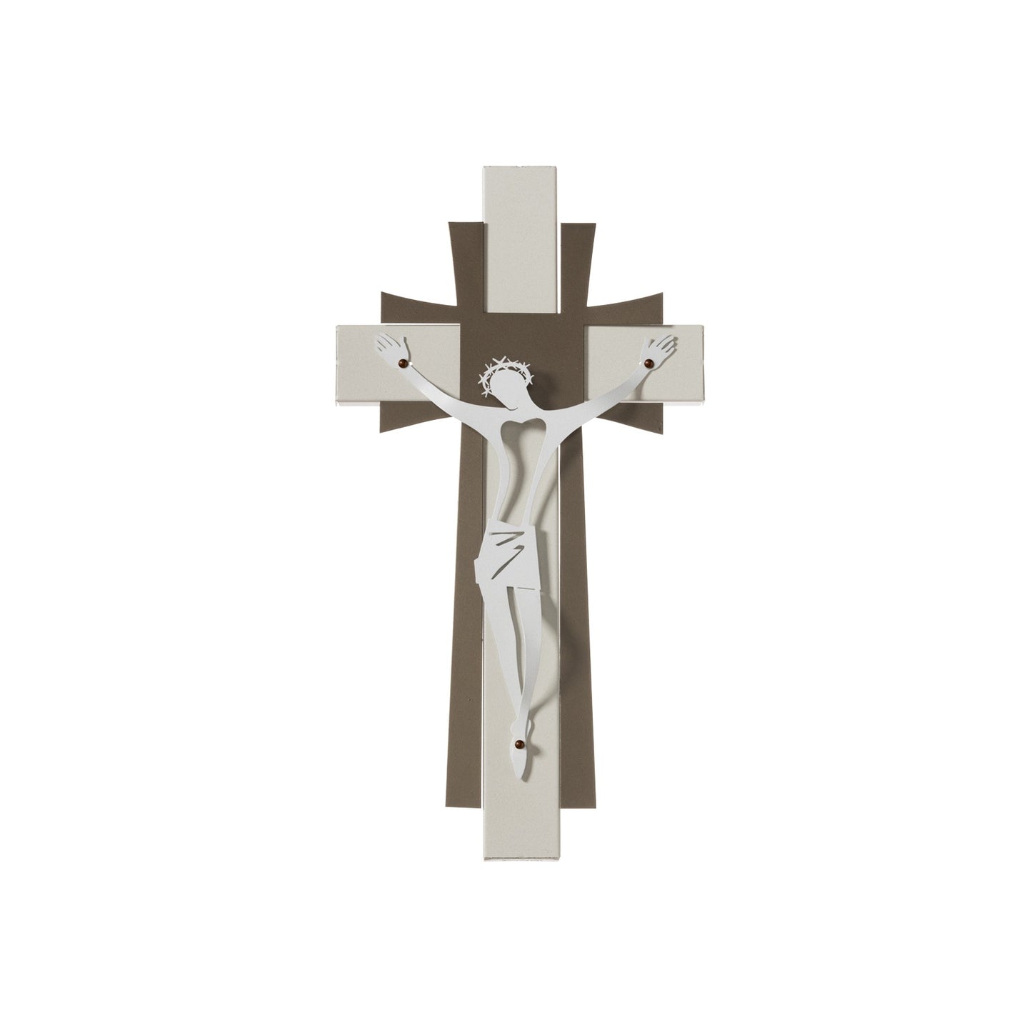 Small sacred iron art wall crucifix