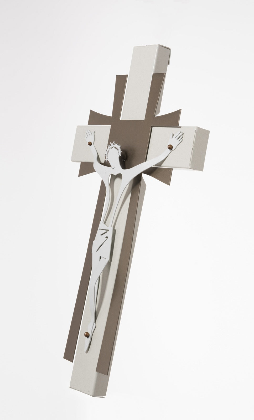 Small sacred iron art wall crucifix