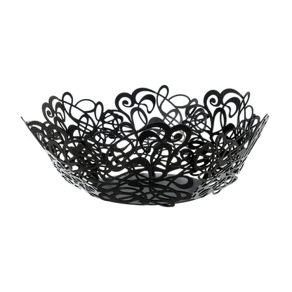 Fruttiera Scarabocchio Grande di Art&Mestieri in ferro color nero, vista tre quarti