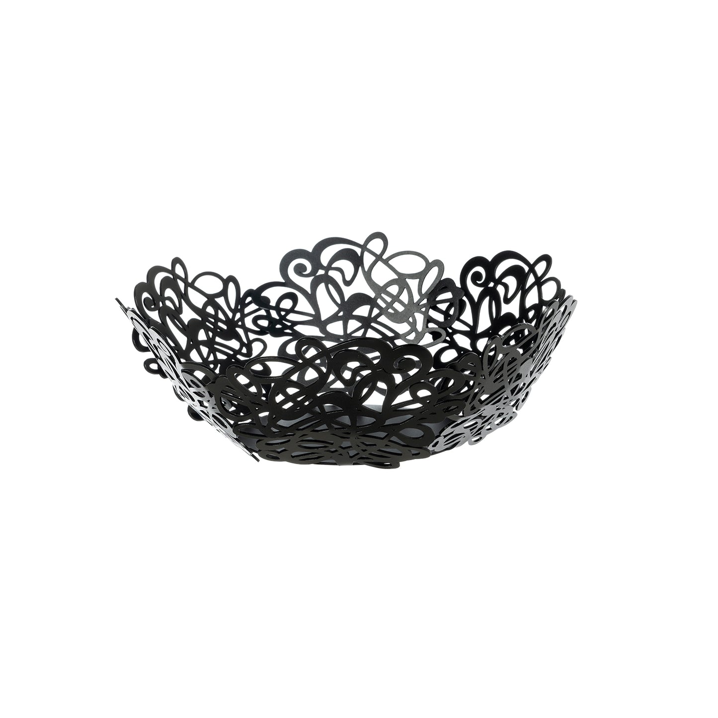 Fruttiera Scarabocchio Piccola di Art&Mestieri in ferro color nero, vista tre quarti