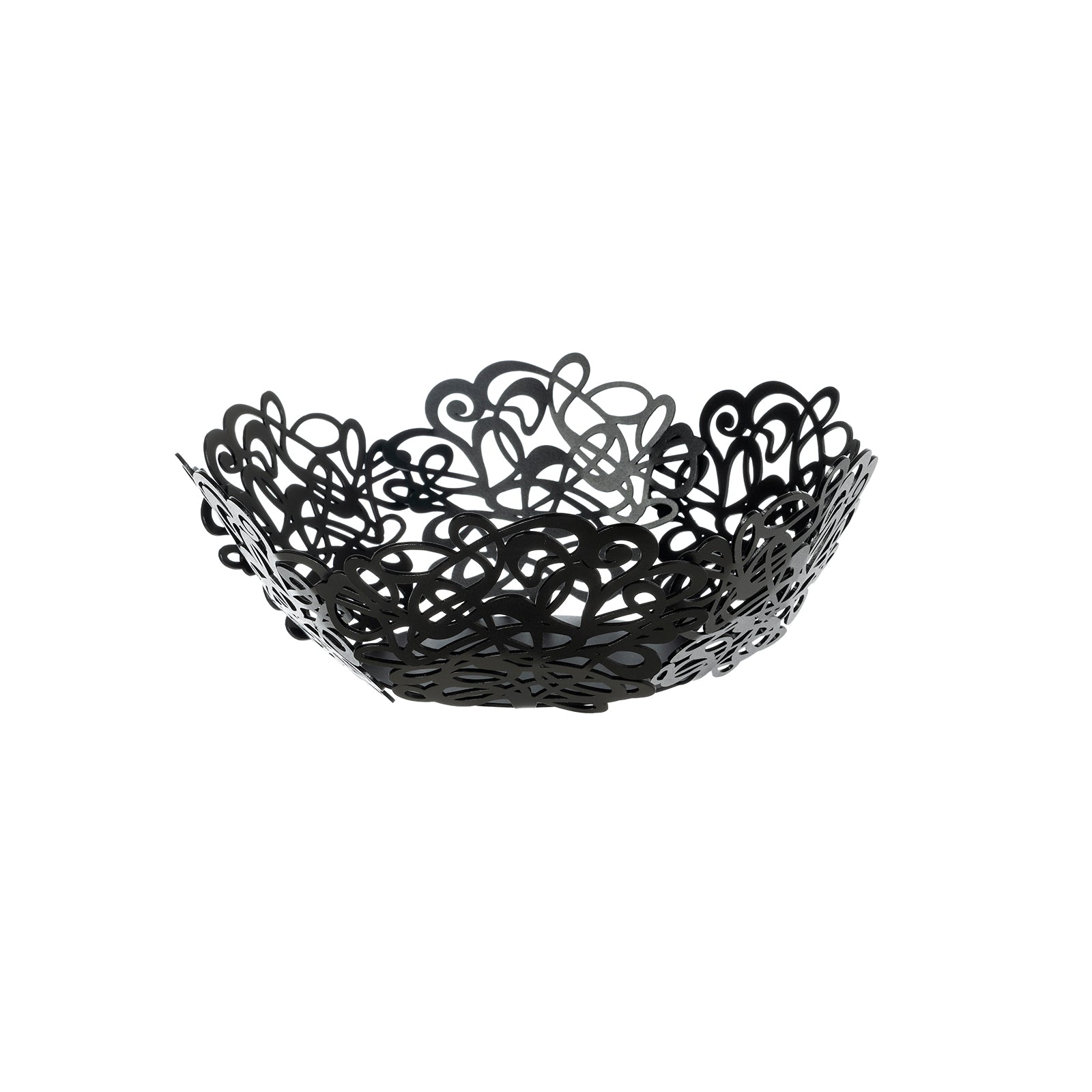 Fruttiera Scarabocchio Piccola di Art&Mestieri in ferro color nero, vista tre quarti