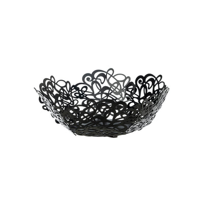 Fruttiera Scarabocchio Piccola di Art&Mestieri in ferro color nero, vista tre quarti