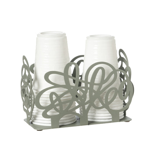 Porta bicchieri da cucina Scarabocchio giada Arti&Mestieri con bicchieri vista tre quarti