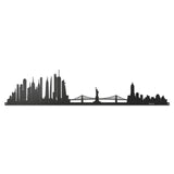 Vista frontale della grande silhouette in ferro raffigurante la città di New York, Skyline New York di 100 cm di larghezza. Arti&Mestieri.