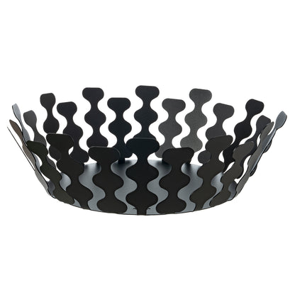 Fruttiera Nori Grande di Art&Mestieri in ferro color nero vuota, vista tre quarti