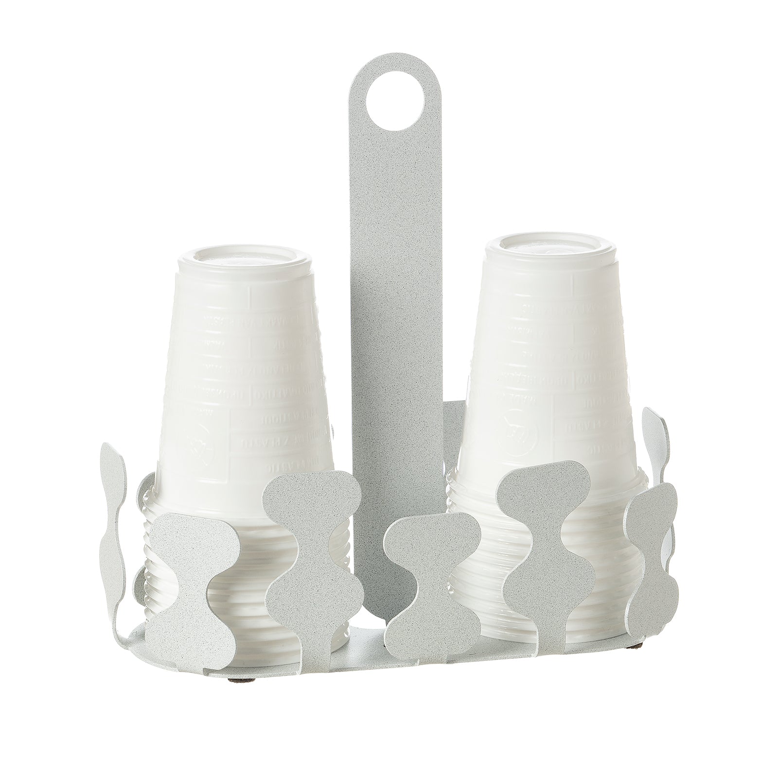 Porta bicchieri da cucina Nori bianco marmo Arti&Mestieri con bicchieri vista tre quarti