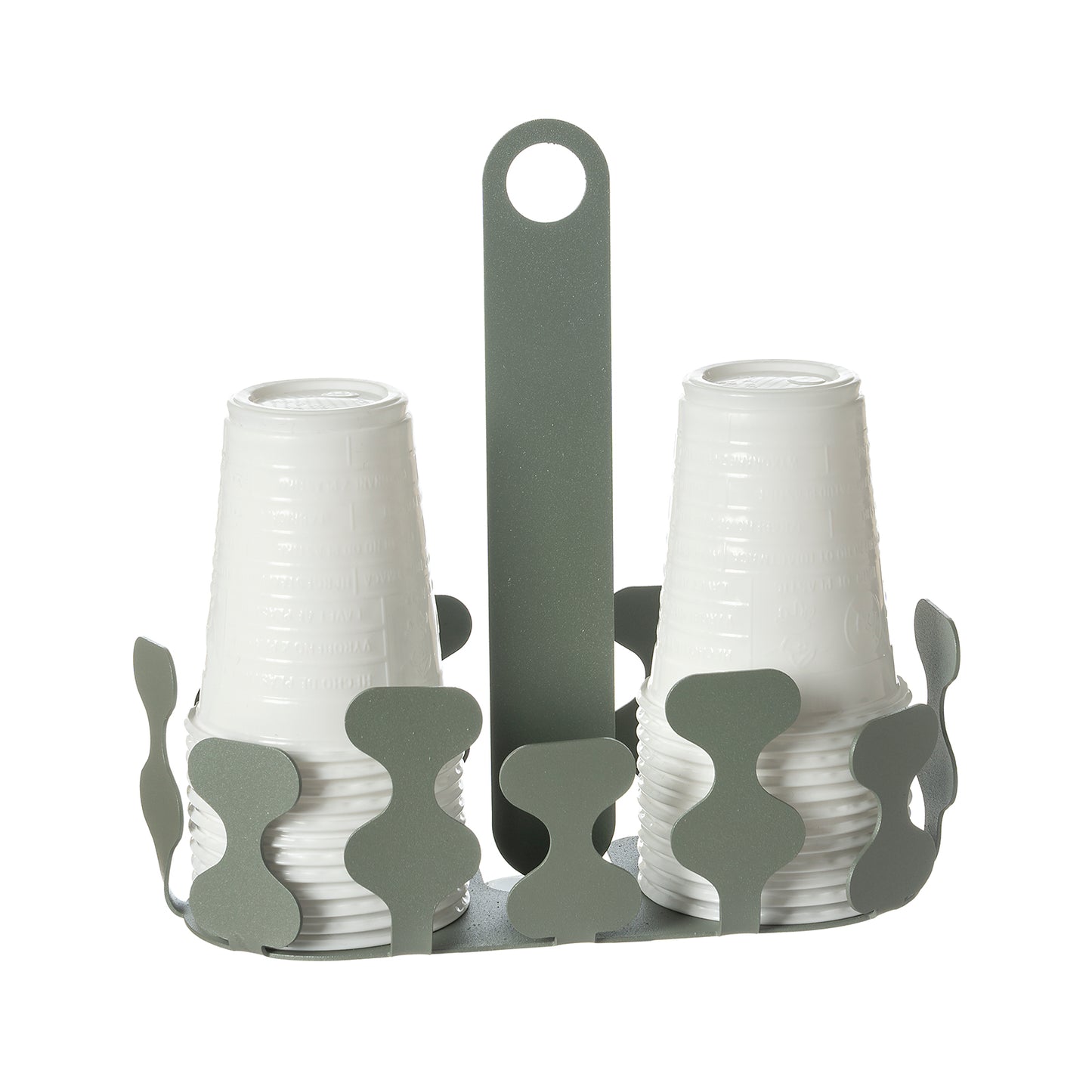 Porta bicchieri da cucina Nori giada Arti&Mestieri con bicchieri vista tre quarti