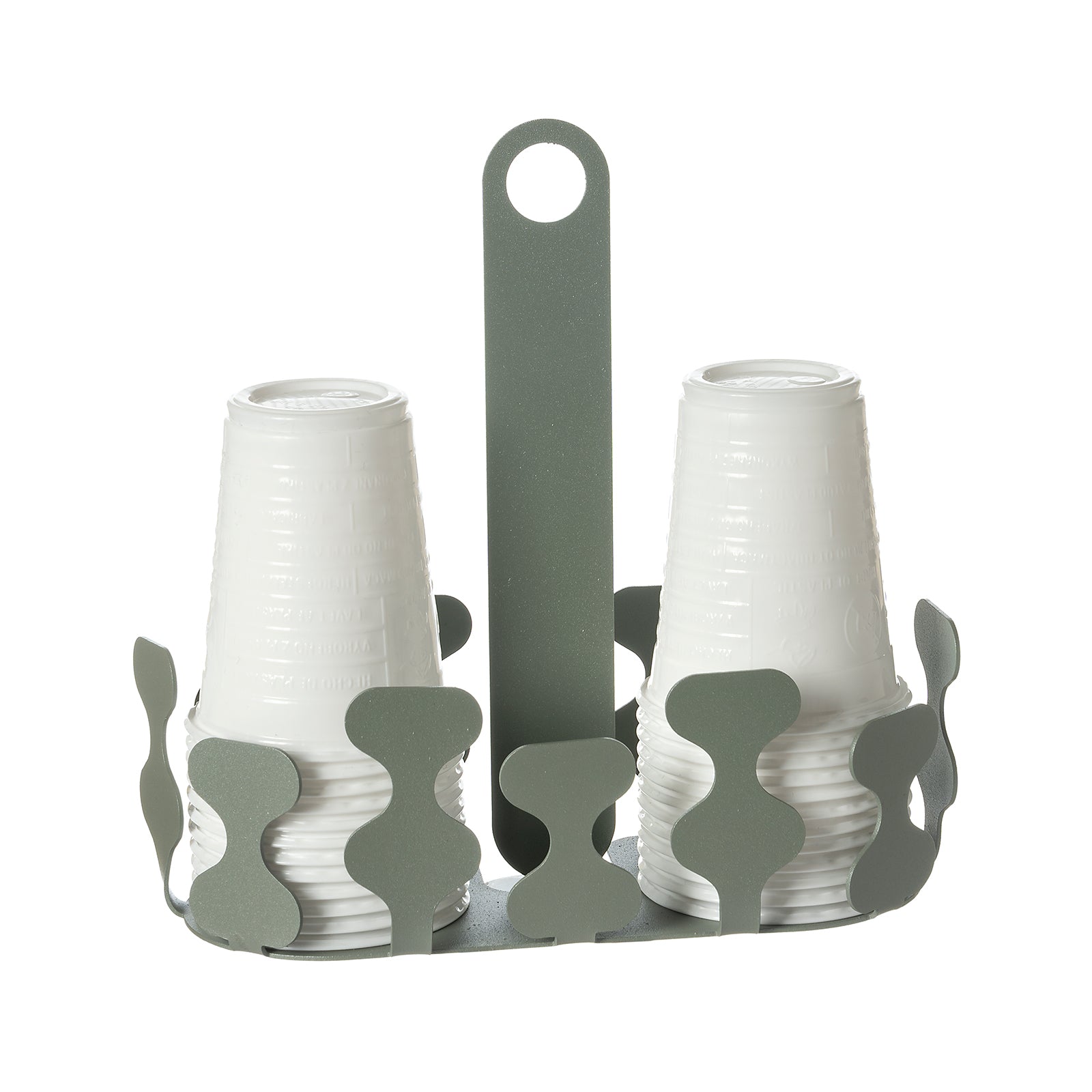 Porta bicchieri da cucina Nori giada Arti&Mestieri con bicchieri vista tre quarti