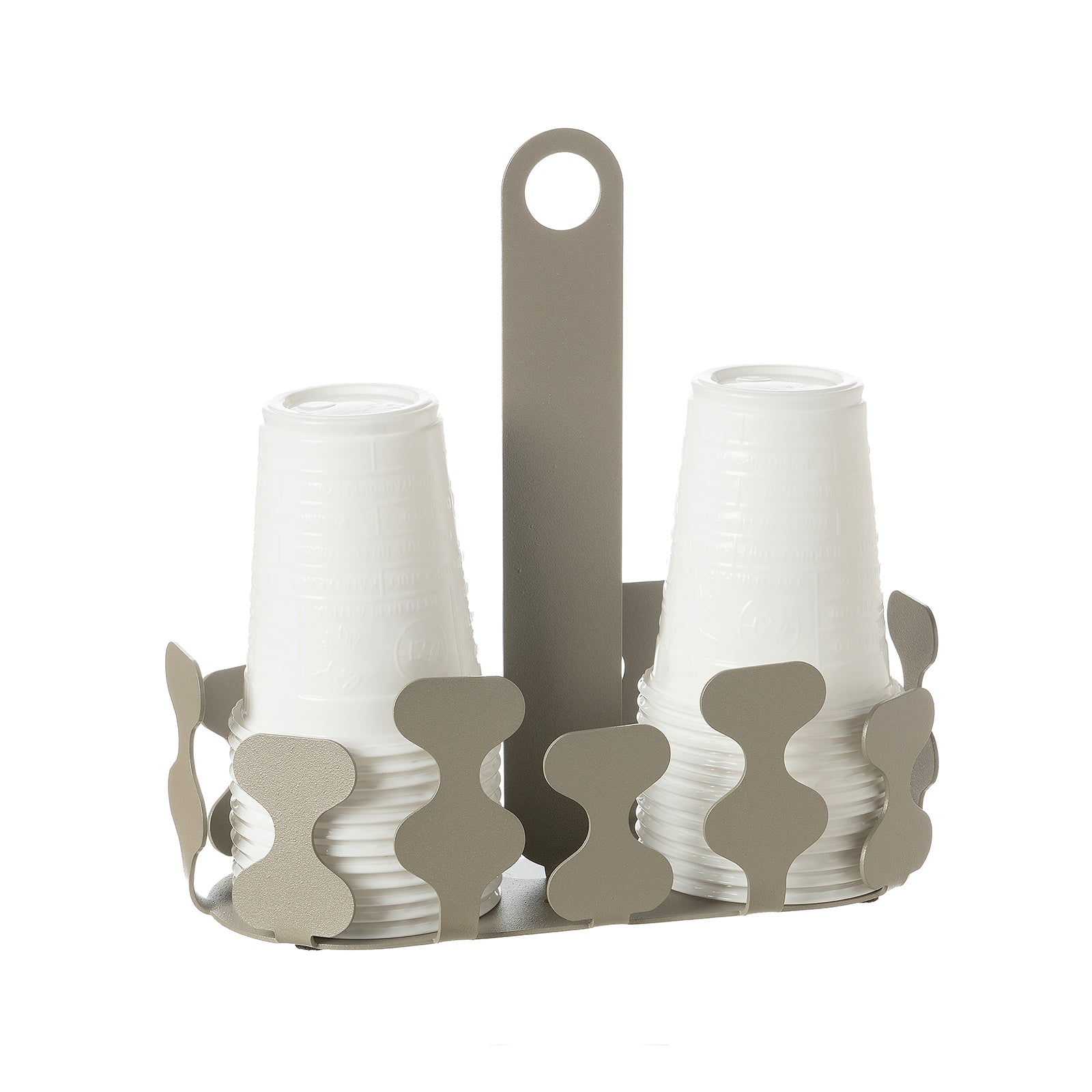 Porta bicchieri da cucina Nori sabbia Arti&Mestieri con bicchieri vista tre quarti