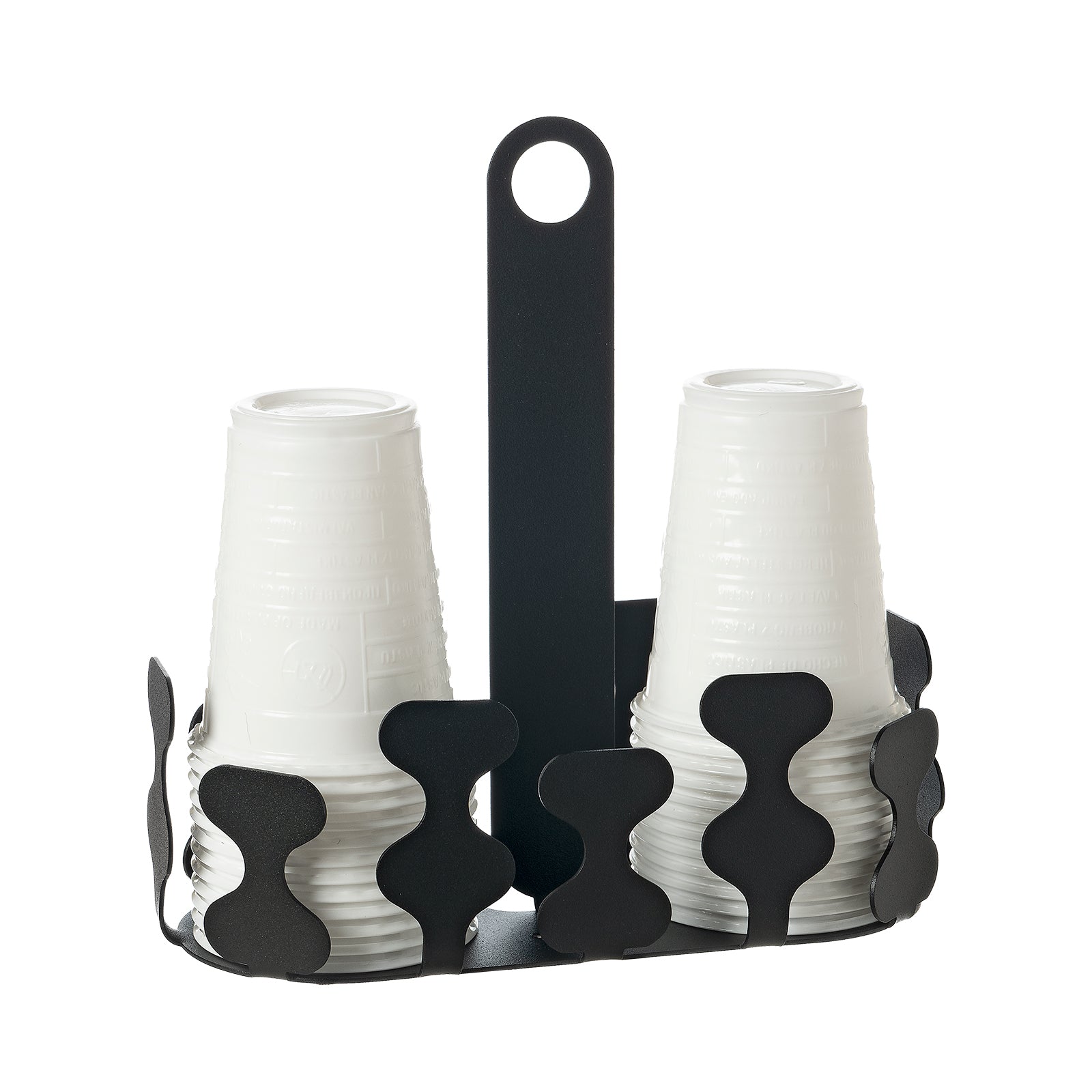 Porta bicchieri da cucina Nori nero Arti&Mestieri con bicchieri vista tre quarti