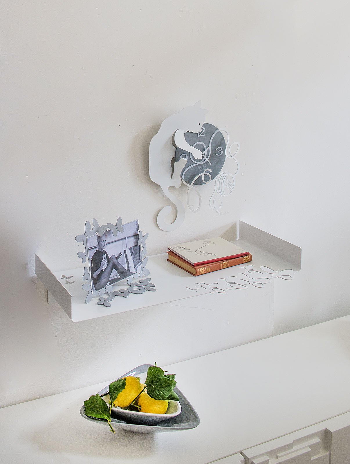 Wall clock detail Gomitolo Cat
