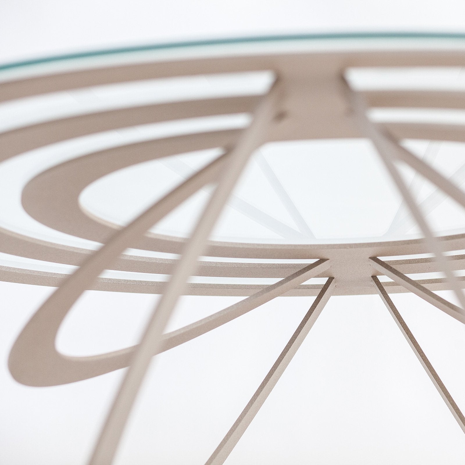 Oval iron and glass coffee table Optical