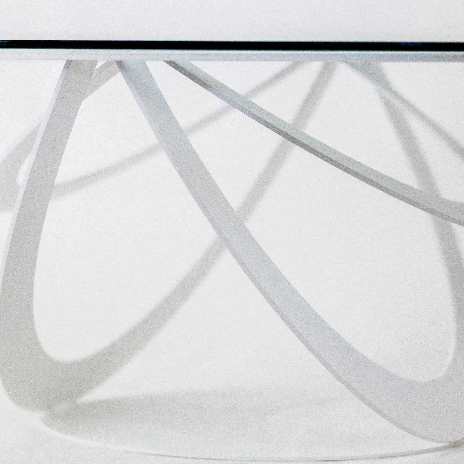 Oval iron and glass coffee table Optical