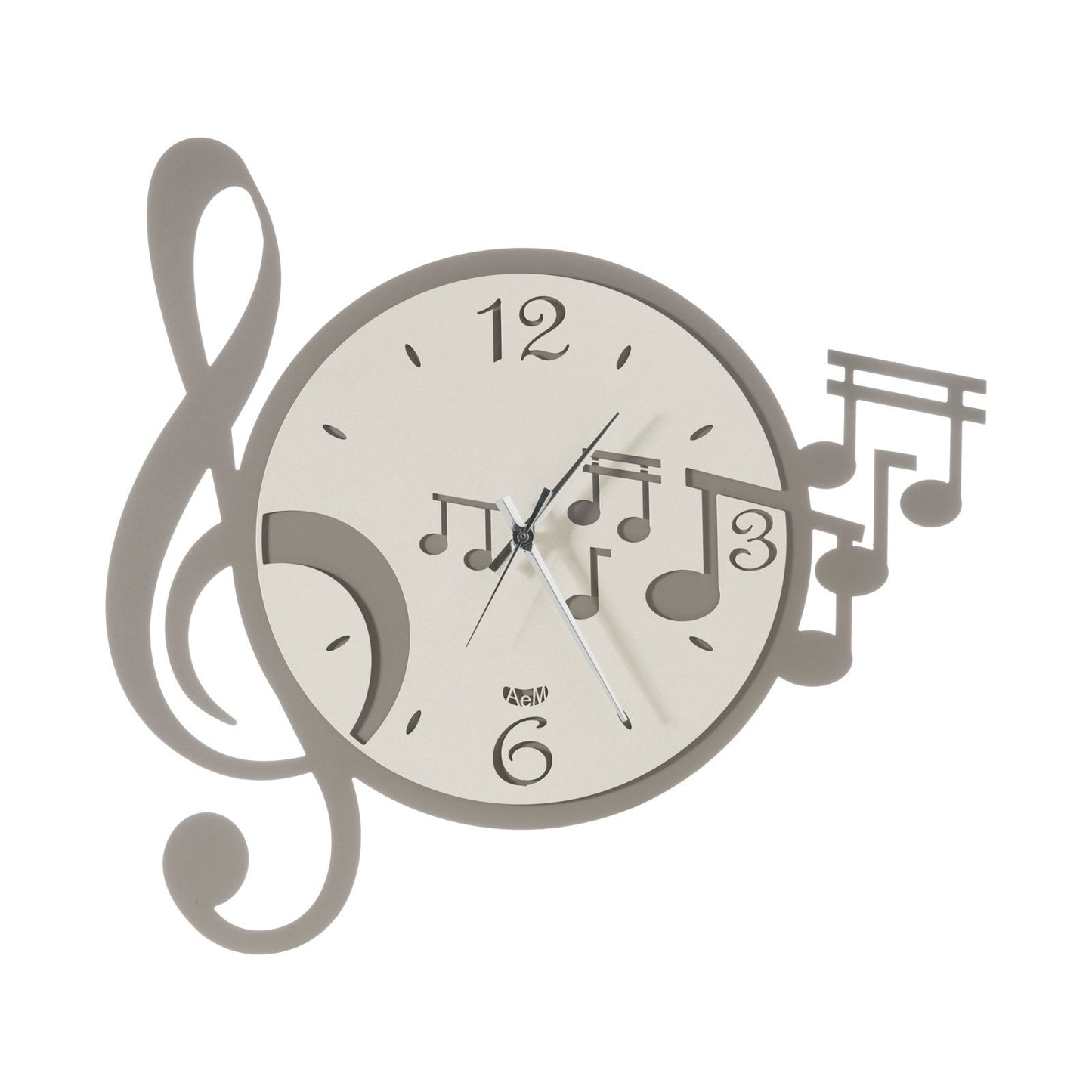 Design wall clock with key and musical notes Music