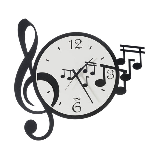 Design wall clock with key and musical notes Music