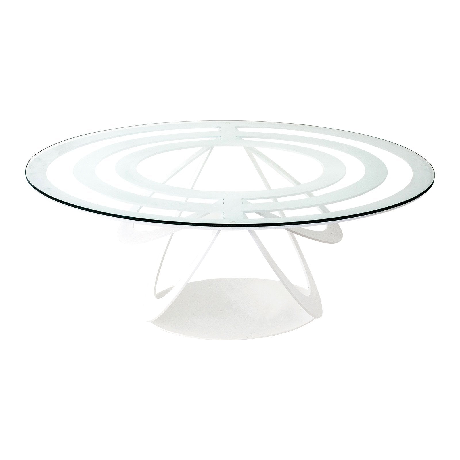 Oval iron and glass coffee table Optical