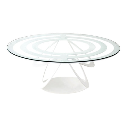 Oval iron and glass coffee table Optical