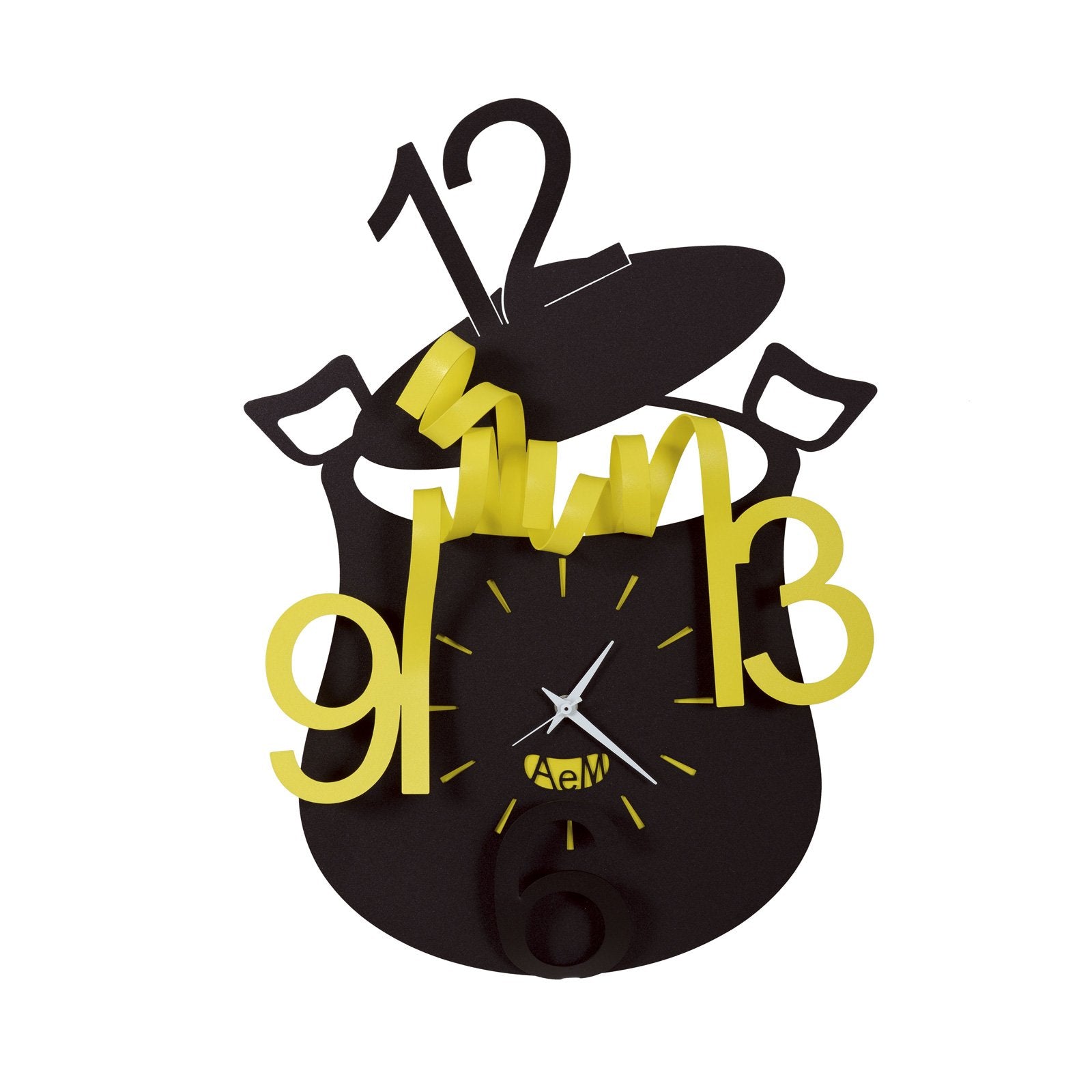 Orologio da parete simpatico e perfetto per una cucina o una sala da pranzo. Disponibile in due combinazioni di colore.